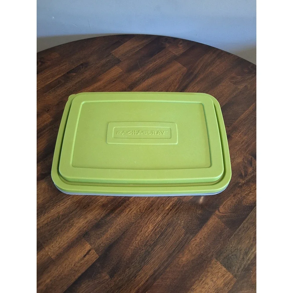 Rachael Ray Insulated Food Carrier Green Striped Bag with Deviled Egg Tray Set